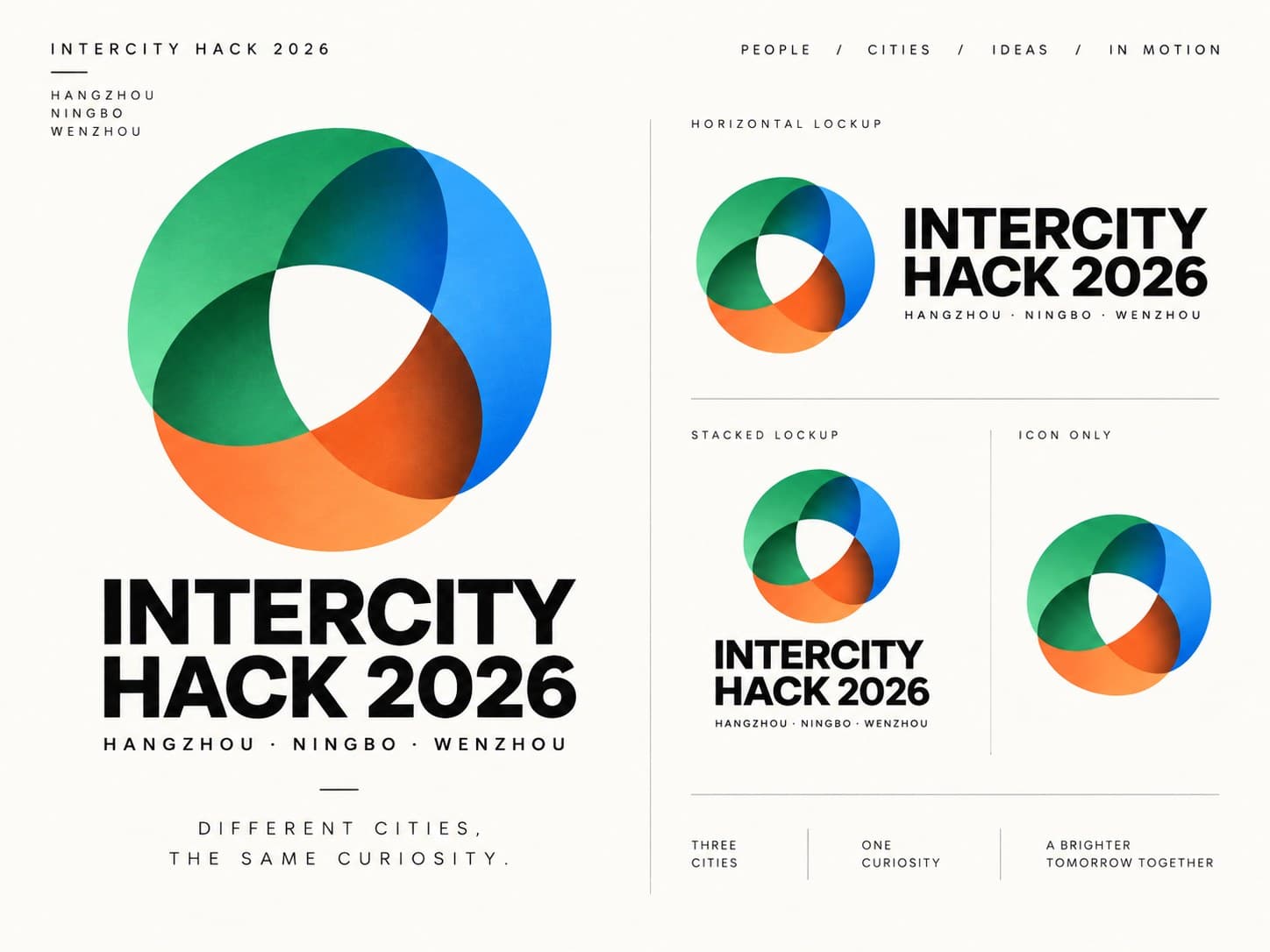 INTERCITY HACK 标志横排、竖排与图标组合展示